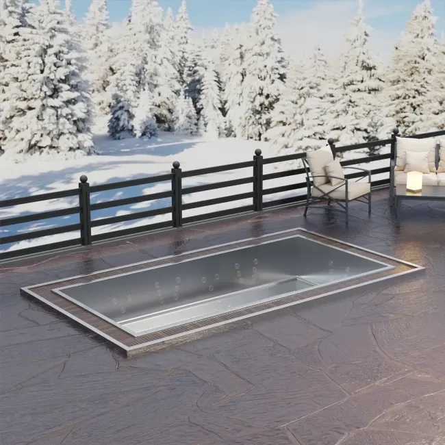 Piscina de aço inoxidável Innoluxe, capacidade para 10 pessoas - Aquavia Spa